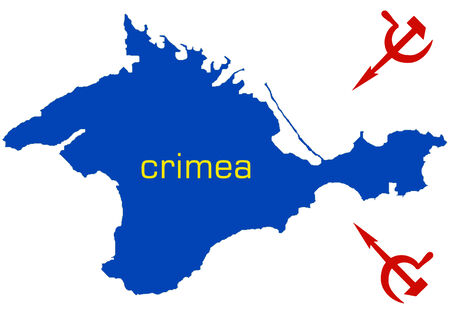 The map of Crimea with the Russian expansion and occupationの写真素材