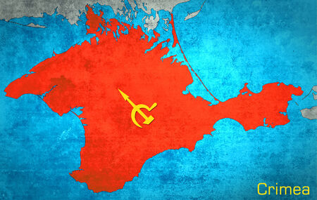 The map of Crimea with the Russian expansion and occupationの写真素材