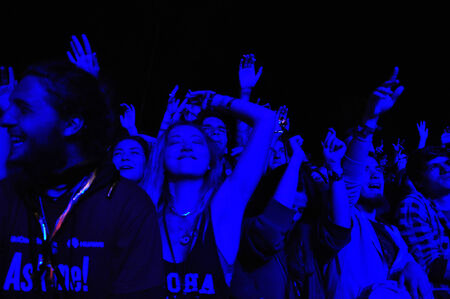 BONTIDA - JUNE 22  Crowd of partying people during a live concert at Electric Castle Festival on...