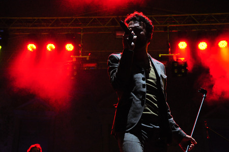 BONTIDA - JUNE 22  Kraak and Smaak performs live at the main stage of the Electric Castle Festival at June 22, 2014 in the Banffy castle in Bontida, Romaniaのeditorial素材