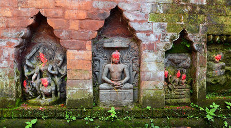 Statues of Hindu Deities on a public monument. Bhaktapur, Nepalの写真素材