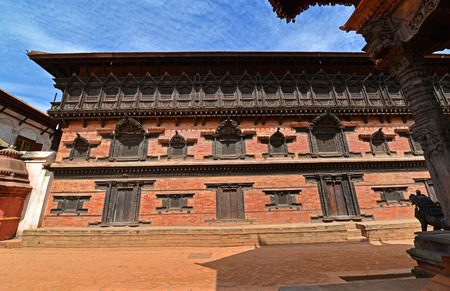 BHAKTAPUR  OCTOBER 10: Unesco heritage architecture of Bhaktapur now destroyed after the massive earthquake that hit Nepal on April 25 2015. On October 10 2013 in Bhaktapur Kathmandu Nepalのeditorial素材