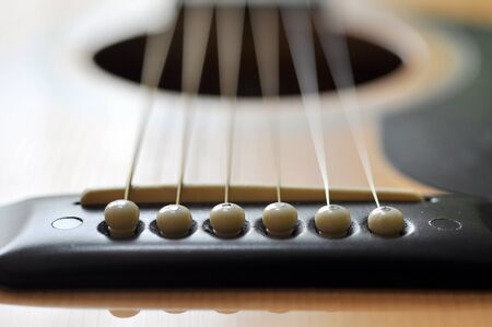 Detail of classic guitar strings with shallow depth of fieldの写真素材