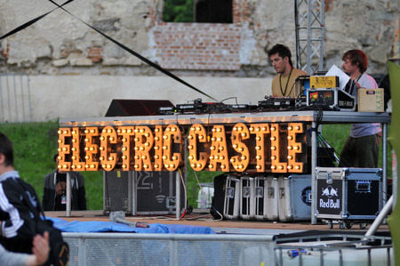 BONTIDA - JUNE 26, 2015: Electric Castle Festival is the biggest Romanian music festival and it takes place annually on the Bontida Banffy Castle domain. On June 26, 2015 in Bontida, Romaniaのeditorial素材