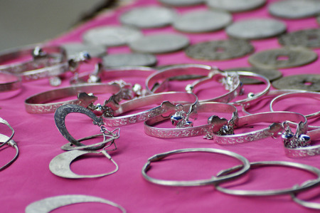 Jewelry, jewellery accessories in a bazaar
