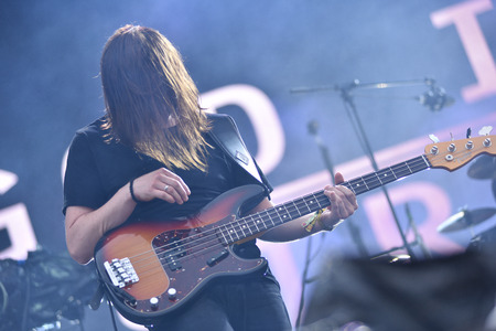 BONTIDA, ROMANIA - JULY 17, 2016: Irish post-rock band God is an Astronaut performing live on the stage at Electric Castle festivalのeditorial素材