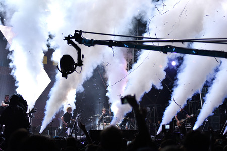 BONTIDA, ROMANIA - JULY 17, 2016: British metalcore band Bring me to Horizon performing live on the stage at Electric Castle festivalのeditorial素材