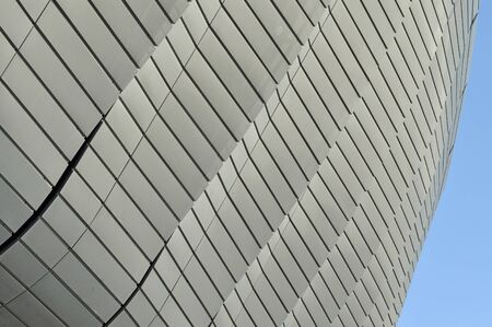 CLUJ-NAPOCA, ROMANIA - MARCH 2, 2016: Detail of the new Uefa Elite football stadium of Cluj Napoca. It was built in 2011 and is home for major sport eventsのeditorial素材