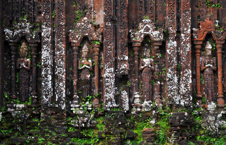 My Son Hindu temple ruins in Vietnam. Cham temple remains in the jungle
