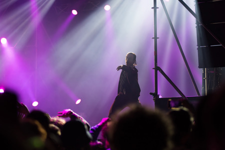 BONTIDA, ROMANIA - JULY 14, 2017: Surreal, post Soviet rap sensation, Tommy Cash performing a live...