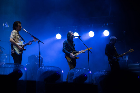 BONTIDA, ROMANIA - JULY 16, 2017: Franz Ferdinand rock band playing a live concert at Electric Castle festivalのeditorial素材