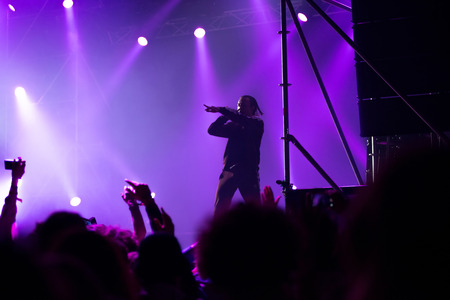 BONTIDA, ROMANIA - JULY 14, 2017: Surreal, post Soviet rap sensation, Tommy Cash performing a live rap show at Electric Castle festivalのeditorial素材