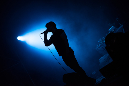 BONTIDA, ROMANIA - JULY 16, 2017: German digital hardcore band, Atari Teenage Riot performing a live concert at Electric Castle festivalのeditorial素材