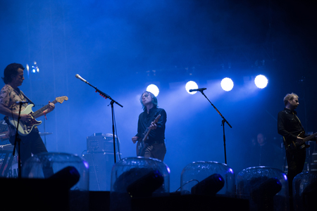 BONTIDA, ROMANIA - JULY 16, 2017: Franz Ferdinand rock band playing a live concert at Electric Castle festivalのeditorial素材