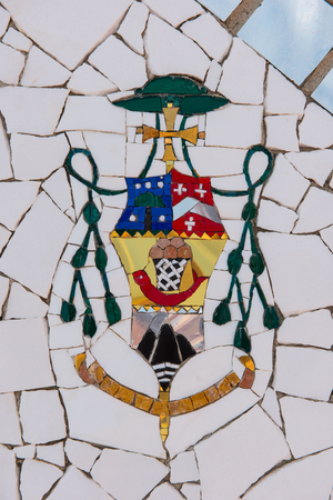 GHARB, GOZO, MALTA - AUGUST 22, 2017: The mosaic of Ta Pinu is representing the 20 stations of the Cross and is intended to give the sanctuary a theological, spiritual and religious meaningのeditorial素材