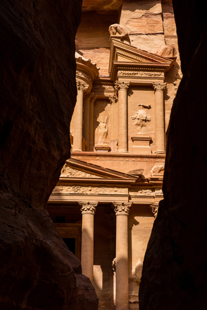 The Treasury. Petra, Jordan. Ancient stone carving made by the Nabatean civilizationの写真素材
