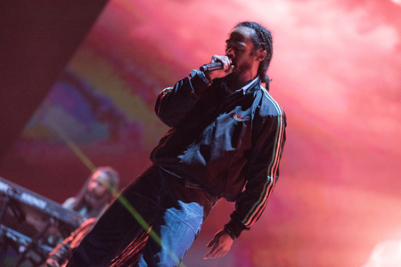 BONTIDA, ROMANIA - JULY 18, 2018: Damian Marley, four time Grammy award winner, and the son of reggae legend Bob perfoming a live concert at Electric Castle festivalのeditorial素材