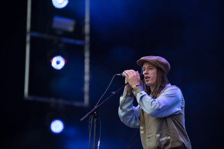 BONTIDA, ROMANIA - JULY 19, 2018: English singer JP Cooper performing a live show at Electric Castle festivalのeditorial素材