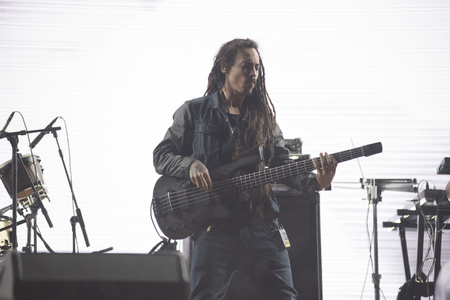 BONTIDA, ROMANIA - JULY 18, 2018: Damian Marley, four time Grammy award winner, and the son of reggae legend Bob perfoming a live concert at Electric Castle festivalのeditorial素材