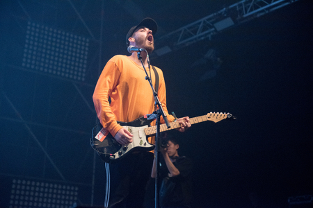 BONTIDA, ROMANIA - JULY 22, 2018: Dutch musician and Dj San Holo performing live at Electric Castle festivalのeditorial素材