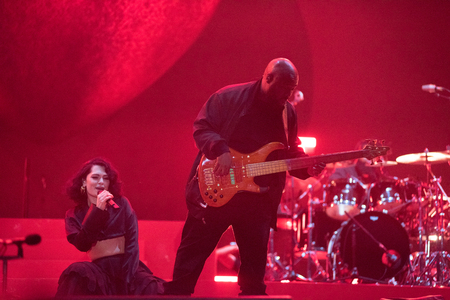 BONTIDA, ROMANIA - JULY 22, 2018: Singer Jessie J and her band performing live on the Main Stage of...