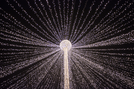 Background of Christmas lights in the cityの写真素材