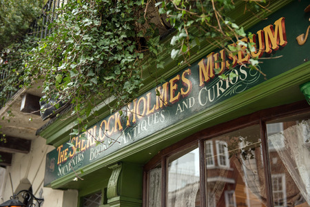 LONDON, UK - MARCH 22, 2019: 221B Baker Street is the London address (now museum) of the fictional detective Sherlock Holmes, created by author Sir Arthur Conan Doyleのeditorial素材