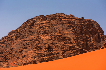 Wadi Rum desert, Valley of the Moon. Jordan, Middle Eastの写真素材