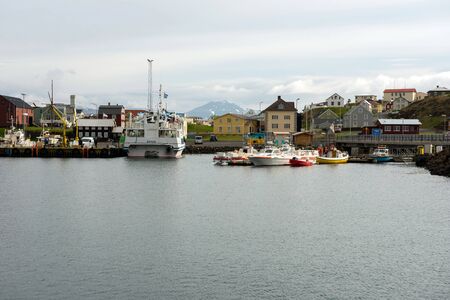 STYKKISHOLMUR, ICELAND - MAY 19, 2019:  Stykkisholmur is a harbor town situated in the western part...