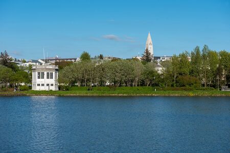 REYKJAVIK, ICELAND - MAY 24, 2019: Reykjavik is the capital and the largest city of Iceland and is visited every year by crowd of touristsのeditorial素材