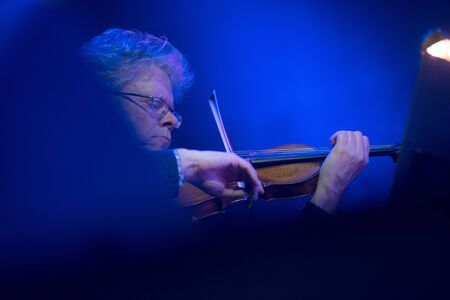 BONTIDA, ROMANIA - JULY 20, 2019: Kronos Quartet American string symphonic orchestra performing live at Electric Castle Festivalのeditorial素材