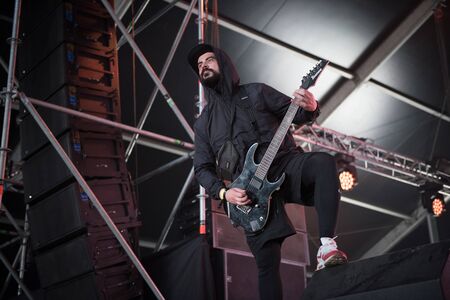BONTIDA, ROMANIA - JULY 20, 2019: For the Wicked metal band performing a live a rock concert at...