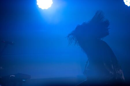BONTIDA, ROMANIA - JULY 18, 2019: Mono Japanese instrumental band performing a live concert on the stage during the Electric Castle festivalのeditorial素材