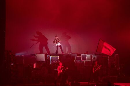 BONTIDA, ROMANIA - JULY 20, 2019: English rock band Bring me the Horizon performing a live concert on the Main Stage of Electric Castle Festivalのeditorial素材