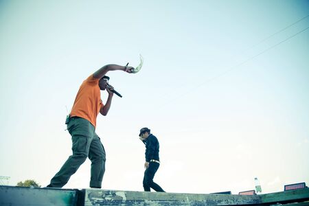 BONTIDA, ROMANIA - JULY 19, 2019: English electronic music group Dub Pistols performing a live...