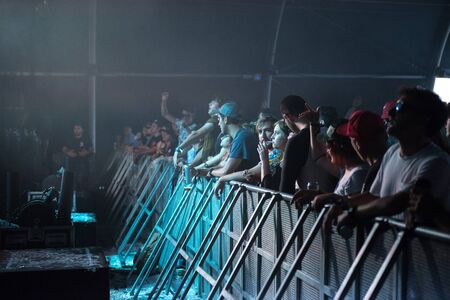 BONTIDA, ROMANIA - JULY 19, 2019: Chinese man collective French trip hop band performing a live...