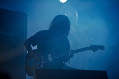 BONTIDA, ROMANIA - JULY 18, 2019: Mono Japanese instrumental band performing a live concert on the stage during the Electric Castle festivalのeditorial素材