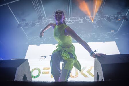 BONTIDA, ROMANIA - JULY 19, 2019: American musical duo Sofi Tukker performing a live show concert at Electric Castle Festivalのeditorial素材
