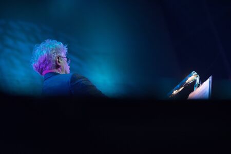 BONTIDA, ROMANIA - JULY 20, 2019: Kronos Quartet American string symphonic orchestra performing live at Electric Castle Festivalのeditorial素材