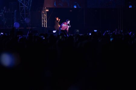 BONTIDA, ROMANIA - JULY 20, 2019: English rock band Bring me the Horizon performing a live concert on the Main Stage of Electric Castle Festivalのeditorial素材