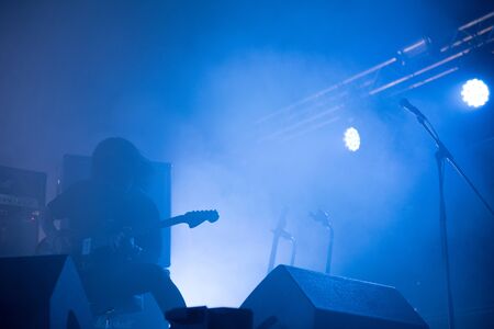 BONTIDA, ROMANIA - JULY 18, 2019: Mono Japanese instrumental band performing a live concert on the stage during the Electric Castle festivalのeditorial素材