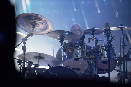 SIBIU, ROMANIA - JULY 27, 2019: Swedish progressive metal band Opeth performing a live concert on...