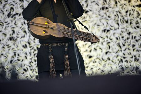 SIBIU, ROMANIA - JULY 26, 2019: Norwegian Nordic music band Wardruna performing live at Artmania Festivalのeditorial素材