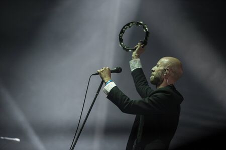 SIBIU, ROMANIA - JULY 27, 2019: Norwegian alternative rock band Madrugada performing a live concert on the stage at Artmania Festivalのeditorial素材