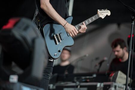 SIBIU, ROMANIA - JULY 26, 2019:  German post-hardcore band Fjort performing a live concert at Artmania festivalのeditorial素材