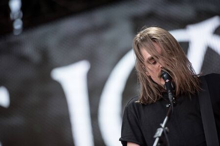 SIBIU, ROMANIA - JULY 26, 2019:  German post-hardcore band Fjort performing a live concert at Artmania festivalのeditorial素材