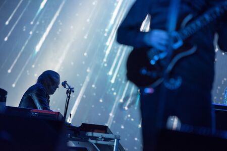 SIBIU, ROMANIA - JULY 27, 2019: Swedish progressive metal band Opeth performing a live concert on...