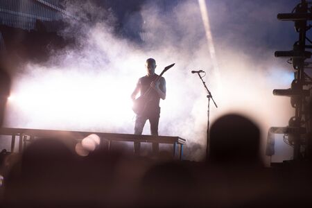 SIBIU, ROMANIA - JULY 26, 2019: Architects British metal band performing live on the stage at Artmania festivalのeditorial素材