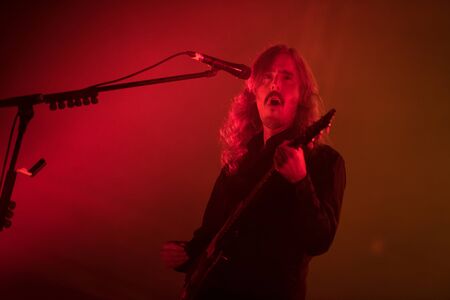 SIBIU, ROMANIA - JULY 27, 2019: Swedish progressive metal band Opeth performing a live concert on the stage at Artmania Festivalのeditorial素材