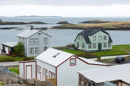 STYKKISHOLMUR, ICELAND - MAY 19, 2019:  Stykkisholmur is a harbor town situated in the western part of Iceland and is visited every summer by crowd of touristsのeditorial素材